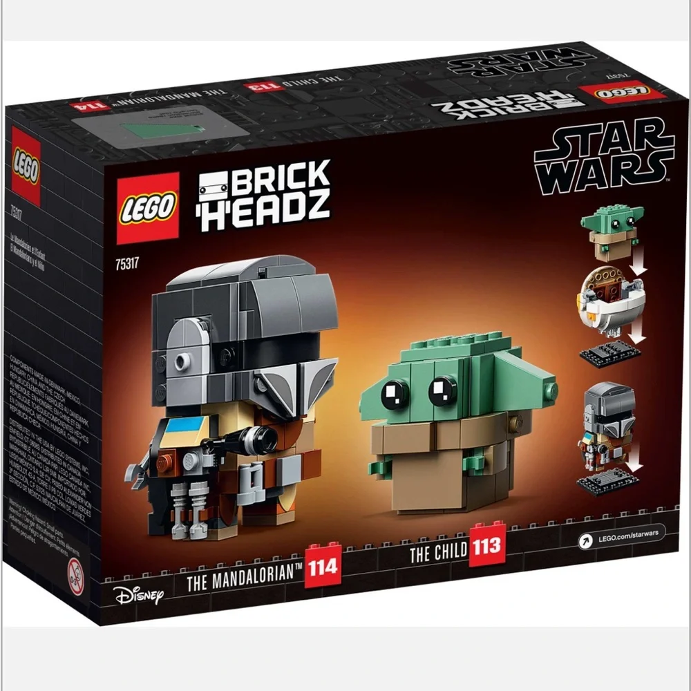 LEGO BrickHeadz Star Wars The Mandalorian & The Child New in box. Retired Set.